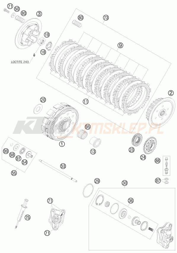 Schemat "sprzęgło" do KTM 450 XC-F