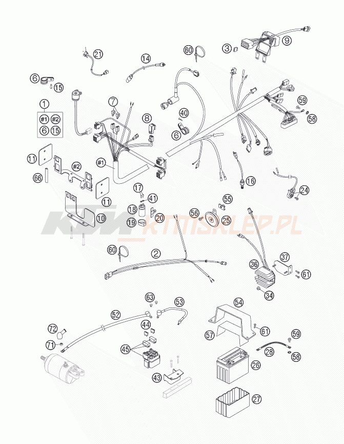 Schemat "wiązka elektryczna" do KTM 640 DUKE II