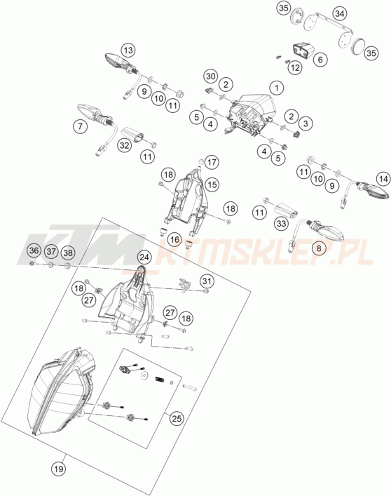 Schemat "oświetlenie" do KTM 390 Duke