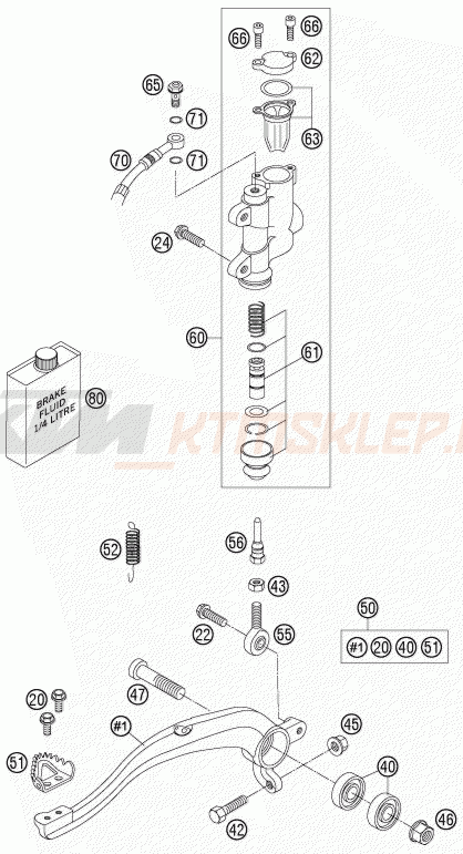 Schemat "tył hamulec - pompa" do KTM 85 SX 19/16