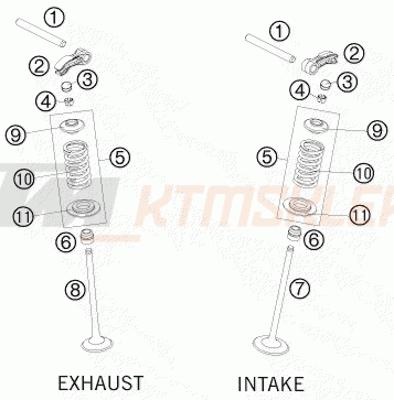 Schemat "zawory / rozrząd" do KTM 250 XC-F