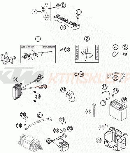 Schemat "wiązka elektryczna" do KTM 500 XC-W