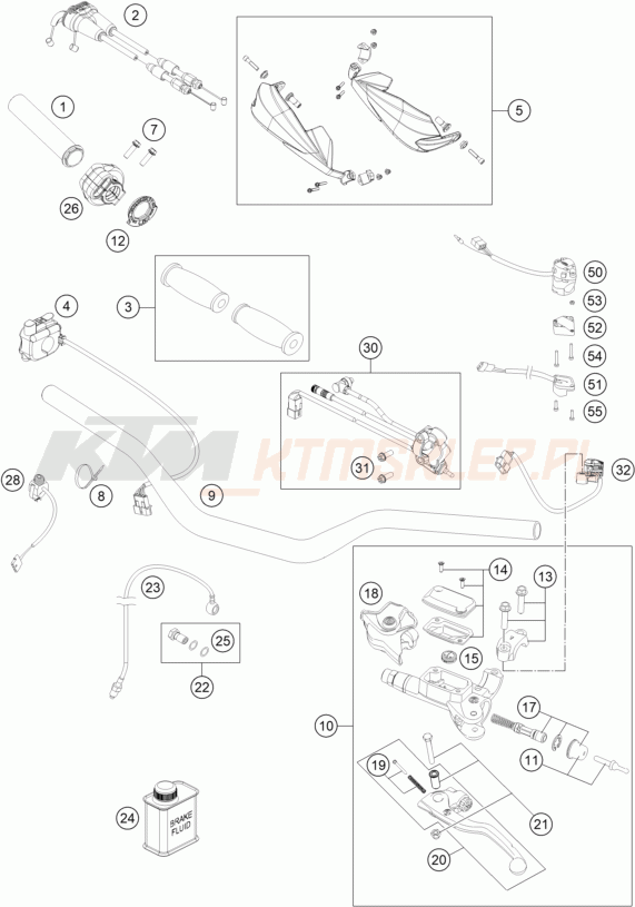 Schemat "kierownica i osprzęt" do KTM KTM 450 RALLY REPLICA
