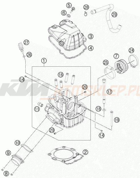 Schemat "głowica" do KTM 450 SX-F