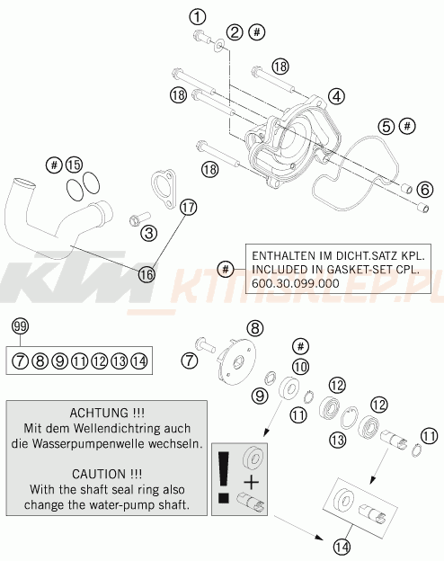 Schemat "pompa wody" do KTM 990 ADVENTURE ABS