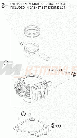 Schemat "cylinder" do KTM 690 Enduro