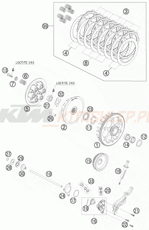 Schemat "sprzęgło" do KTM 450 XC ATV