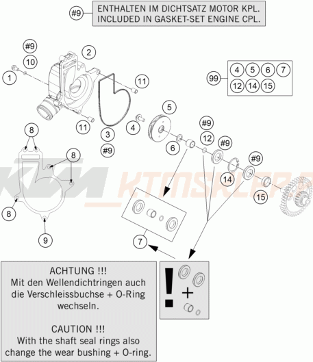 Schemat "pompa wody" do KTM 1290 SUPER ADVENTURE R TKC