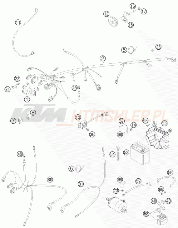 Schemat "wiązka elektryczna" do KTM 300 EXC-E