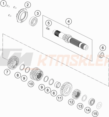 Schemat "TRANSMISSION I - MAIN SHAFT" do KTM 790 Duke