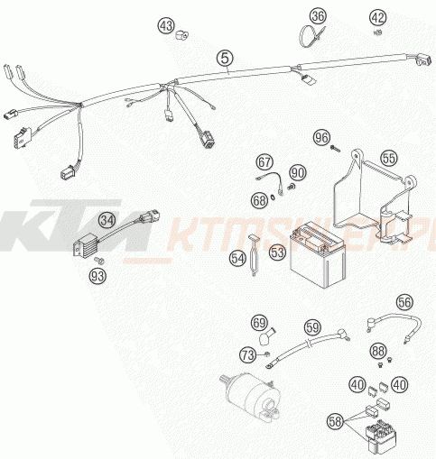 Schemat "wiązka elektryczna" do KTM 525 XC-W