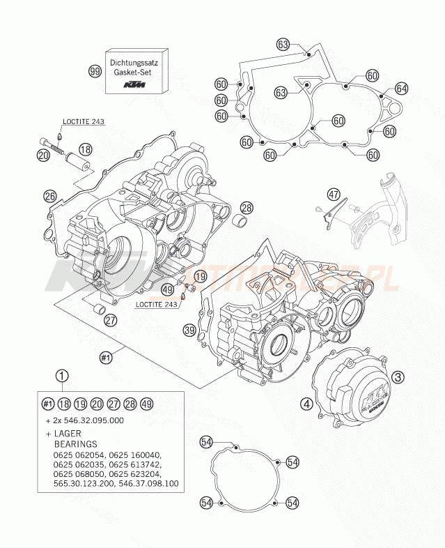 Schemat "kartery" do KTM 250 SX