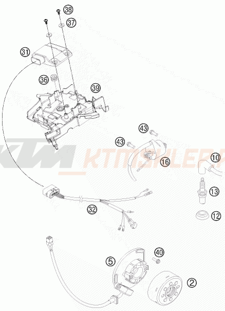 Schemat "układ zapłonowy" do KTM 125 SX