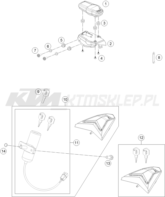Schemat "system zabezpieczający" do KTM 690 SMC R ABS