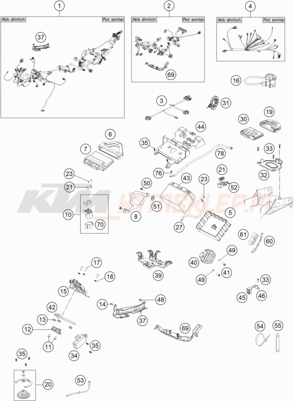 Schemat "wiązka elektryczna" do KTM 1290 SUPER ADVENTURE R TKC