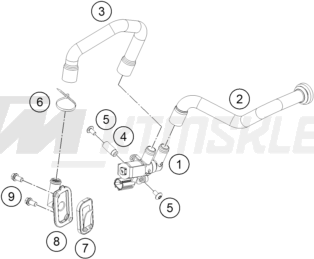 Schemat "wtórny układ powietrza SAS" do KTM 690 DUKE