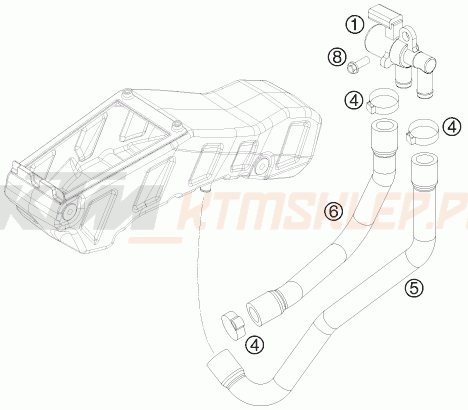Schemat "wtórny układ powietrza SAS" do KTM 690 ENDURO R
