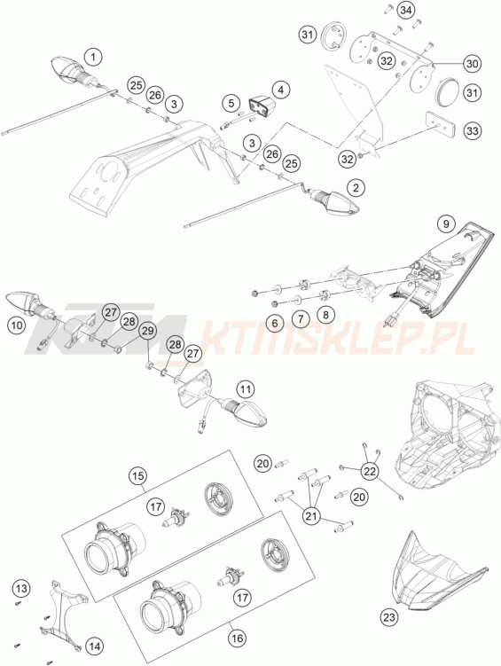 Schemat "oświetlenie" do KTM RC 390