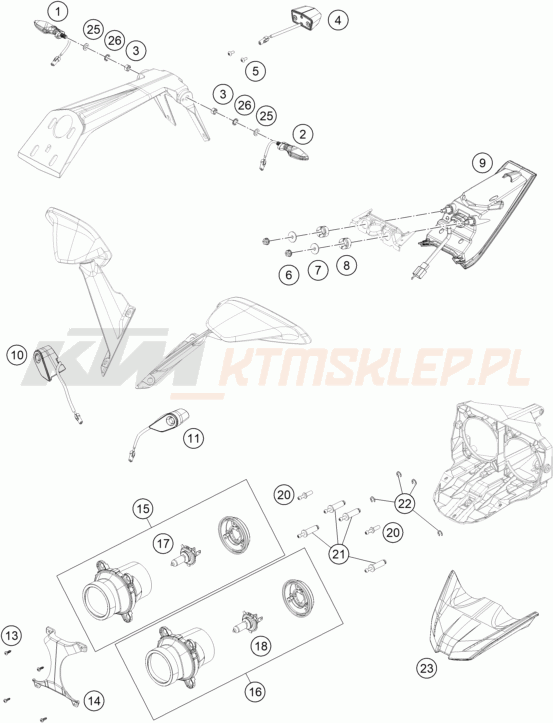 Schemat "oświetlenie" do KTM RC 390