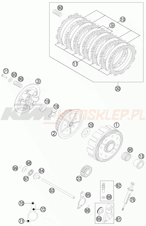 Schemat "sprzęgło" do KTM 125 EXC FACTORY EDITION