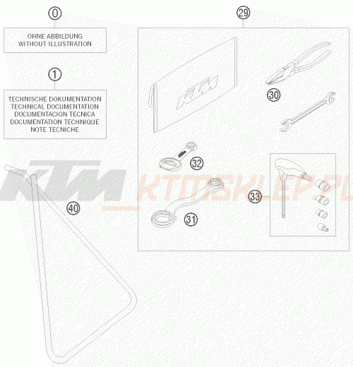 Schemat "dodatki opcjonalne" do KTM 125 SXS