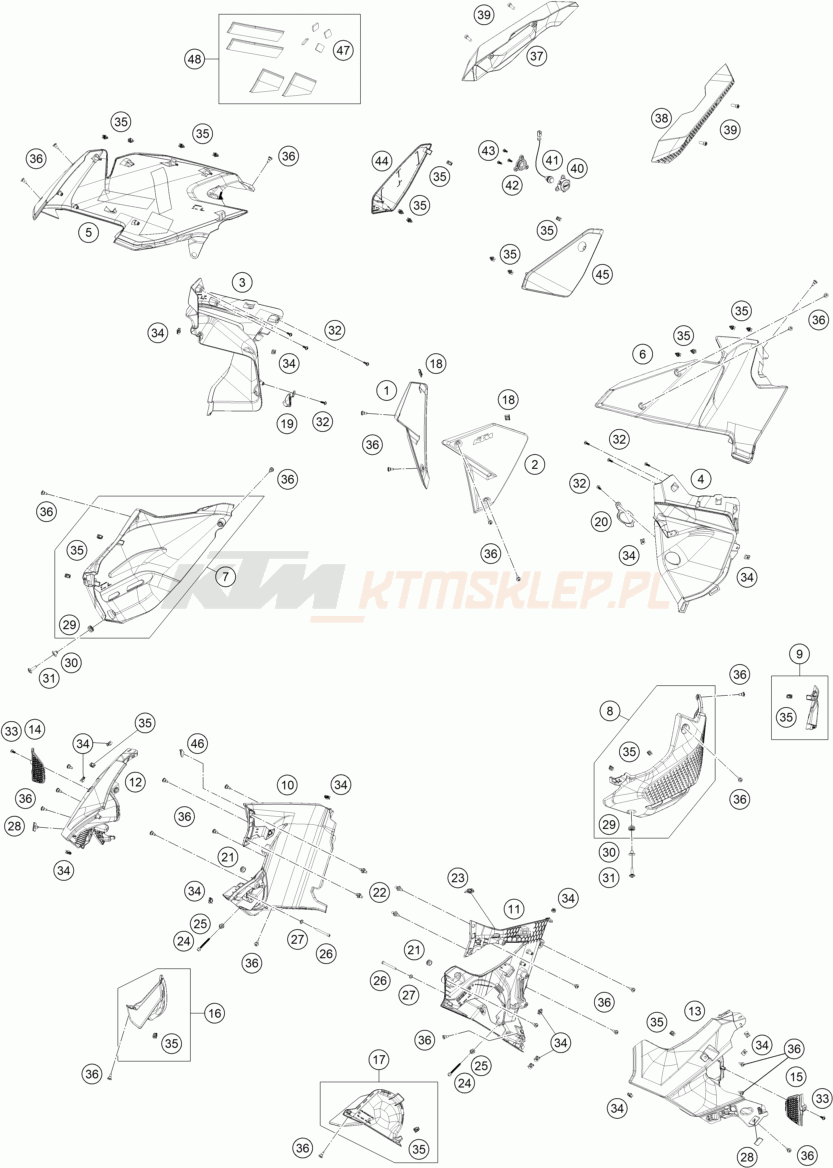 Schemat "SIDE TRIM" do KTM 1390 SUPER ADVENTURE R OT