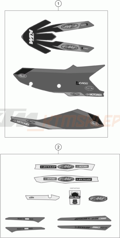 Schemat "naklejki" do KTM 350 XC-F FACTORY EDITION