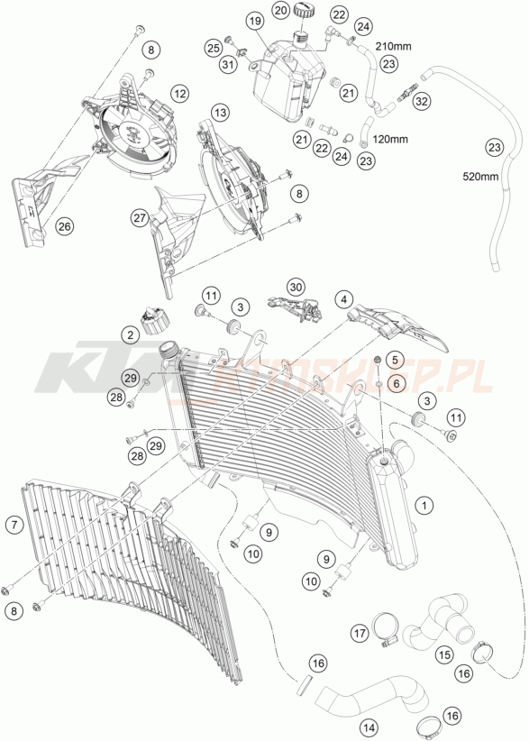 Schemat "układ chłodzenia" do KTM 890 ADVENTURE