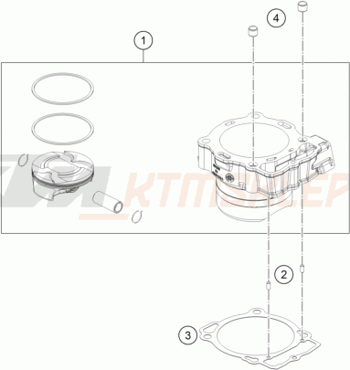 Schemat "cylinder" do KTM 450 SX-F Factory Edition