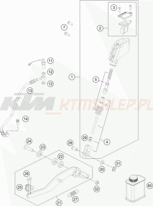 Schemat "tył hamulec - pompa" do KTM 990 SUPERMOTO T ABS