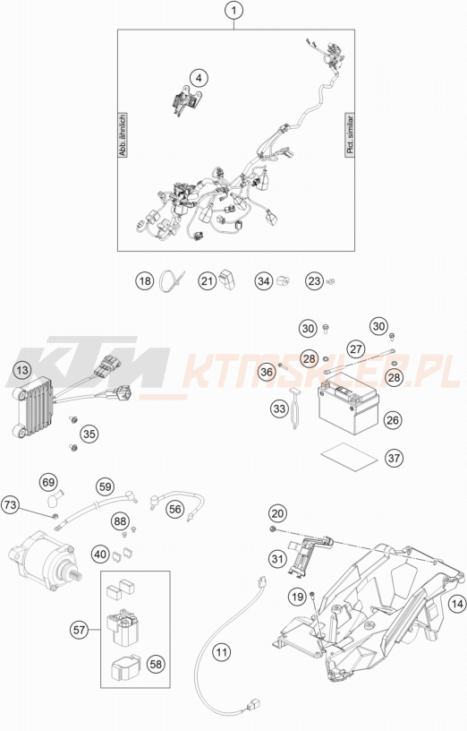 Schemat "wiązka elektryczna" do KTM 250 XC-W TPI
