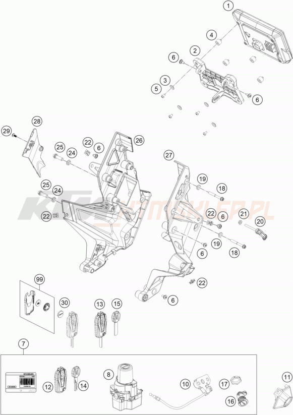 Schemat "system zabezpieczający" do KTM 1290 Super Duke GT