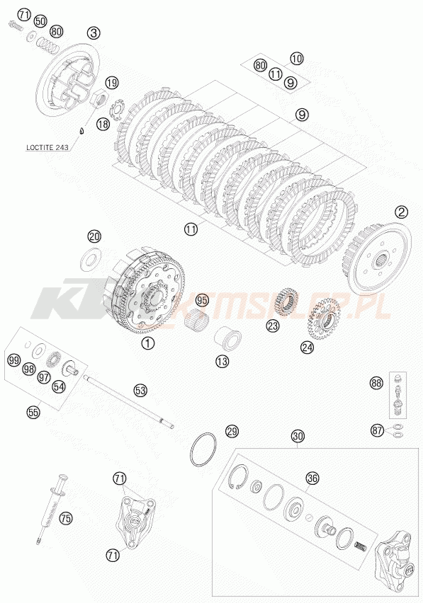 Schemat "sprzęgło" do KTM 450 SX ATV