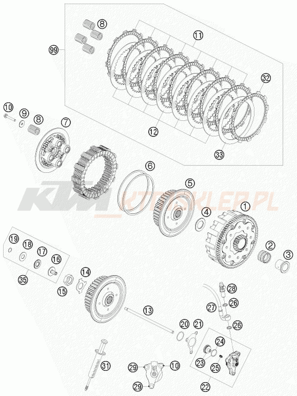 Schemat "sprzęgło" do KTM 400 XC-W