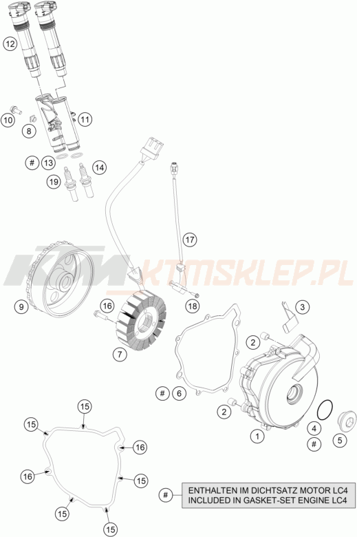 Schemat "układ zapłonowy" do KTM 690 SMC R