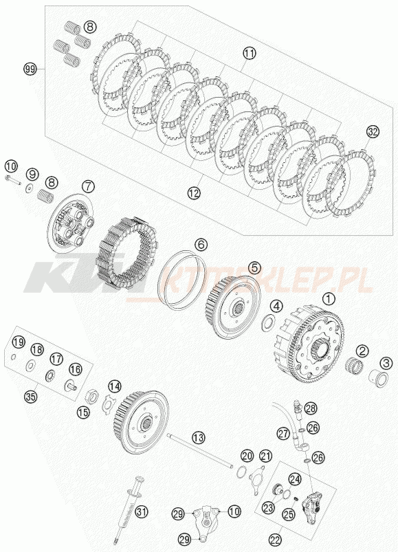 Schemat "sprzęgło" do KTM 530 XC-W