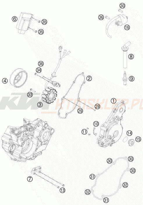 Schemat "układ zapłonowy" do KTM 450 RALLY FACTORY REPLICA