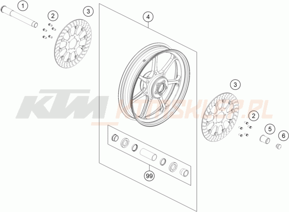 Schemat "koło przód" do KTM RC 8C