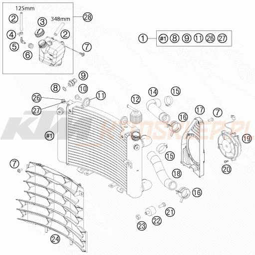 Schemat "układ chłodzenia" do KTM 690 DUKE R