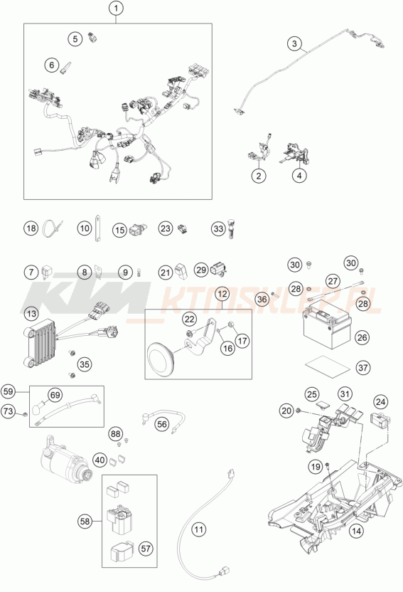 Schemat "wiązka elektryczna" do KTM 150 EXC