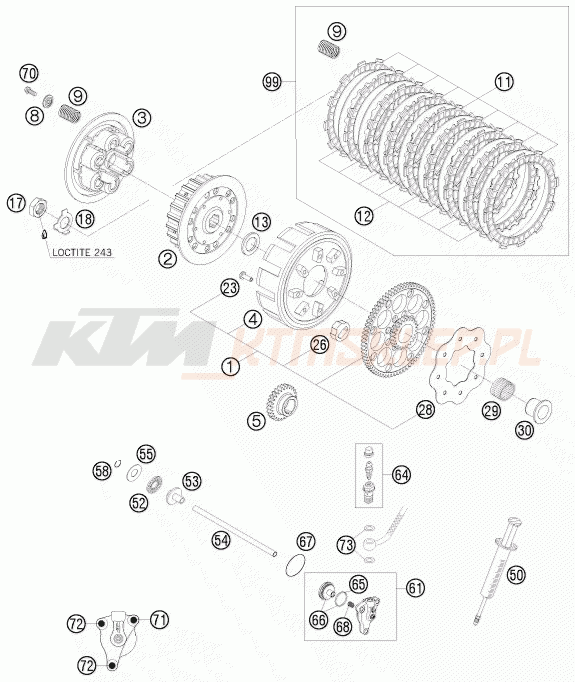 Schemat "sprzęgło" do KTM 300 EXC FACTORY EDIT.