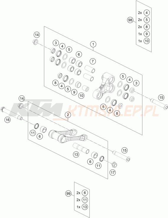 Schemat "PRO LEVER LINKING" do KTM KTM 450 RALLY REPLICA