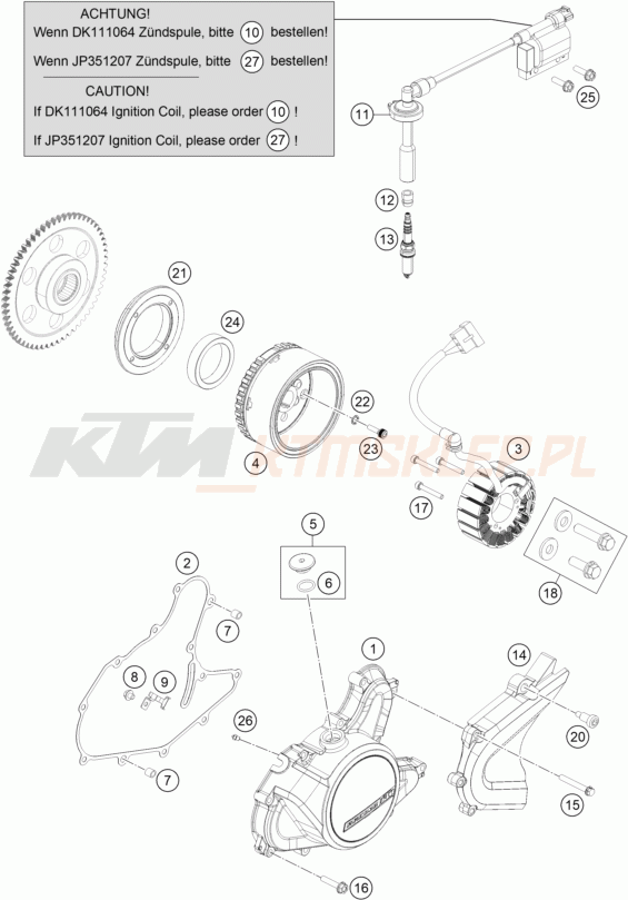 Schemat "układ zapłonowy" do KTM 200 Duke W/O ABS