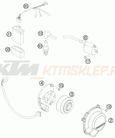 Schemat "układ zapłonowy" do KTM 85 SX 19/16