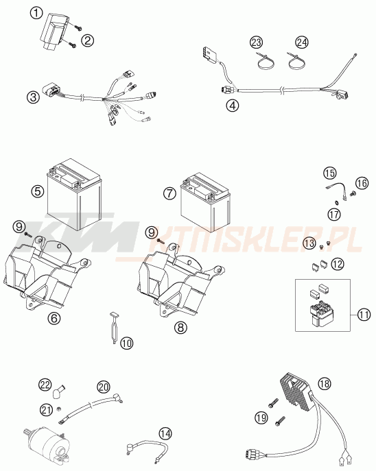Schemat "wiązka elektryczna" do KTM 505 SX-F PRESERIES