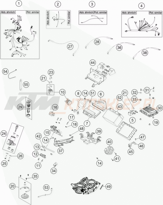 Schemat "wiązka elektryczna" do KTM 1190 ADVENTURE ABS WES.