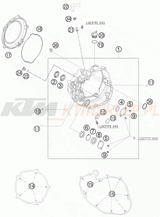 Schemat "pokrywa sprzęgła" do KTM 450 SXS-F
