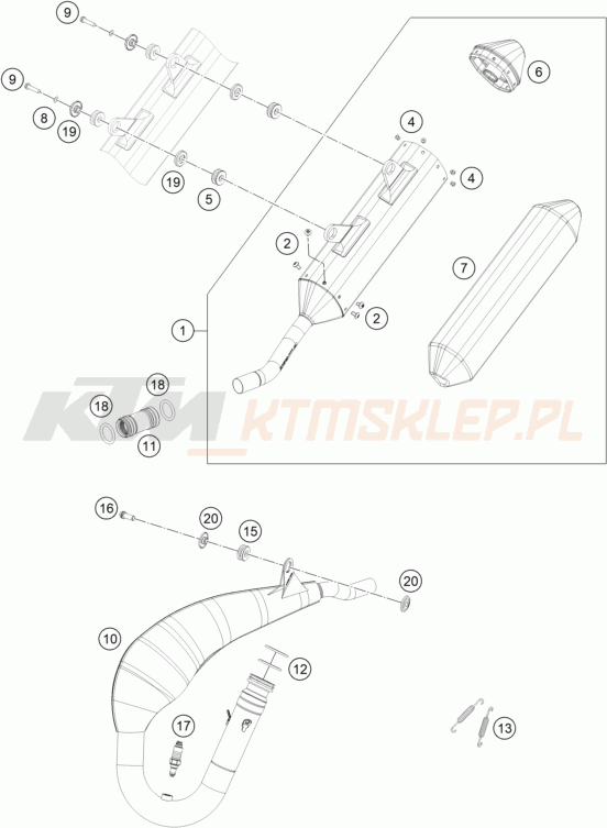 Schemat "układ wydechowy" do KTM 300 EXC CHAMPION EDITION