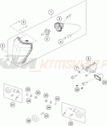 Schemat "oświetlenie" do KTM 450 EXC-F