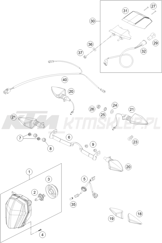 Schemat "oświetlenie" do KTM 690 ENDURO R ABS